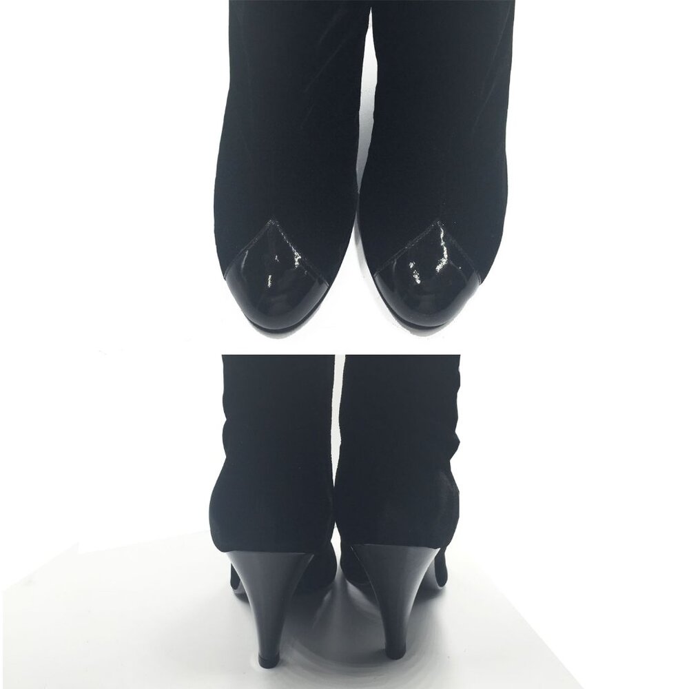Chanel Brand New Black Velvet Boots - Picture 4 of 5